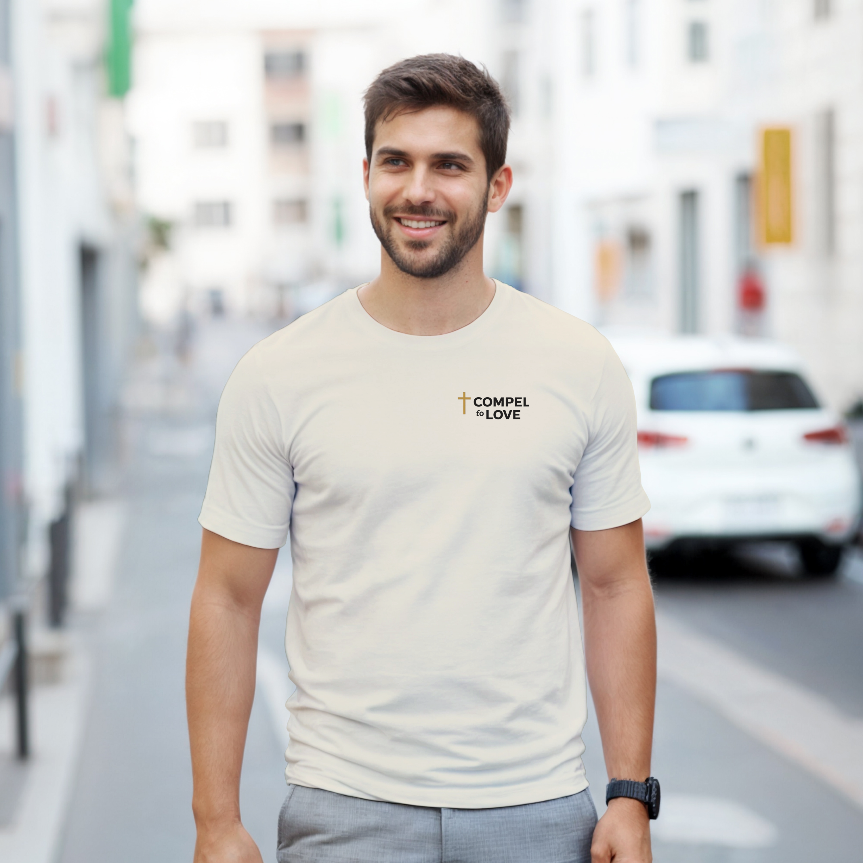 Because of God, I Beat the Odds Tee—Natural