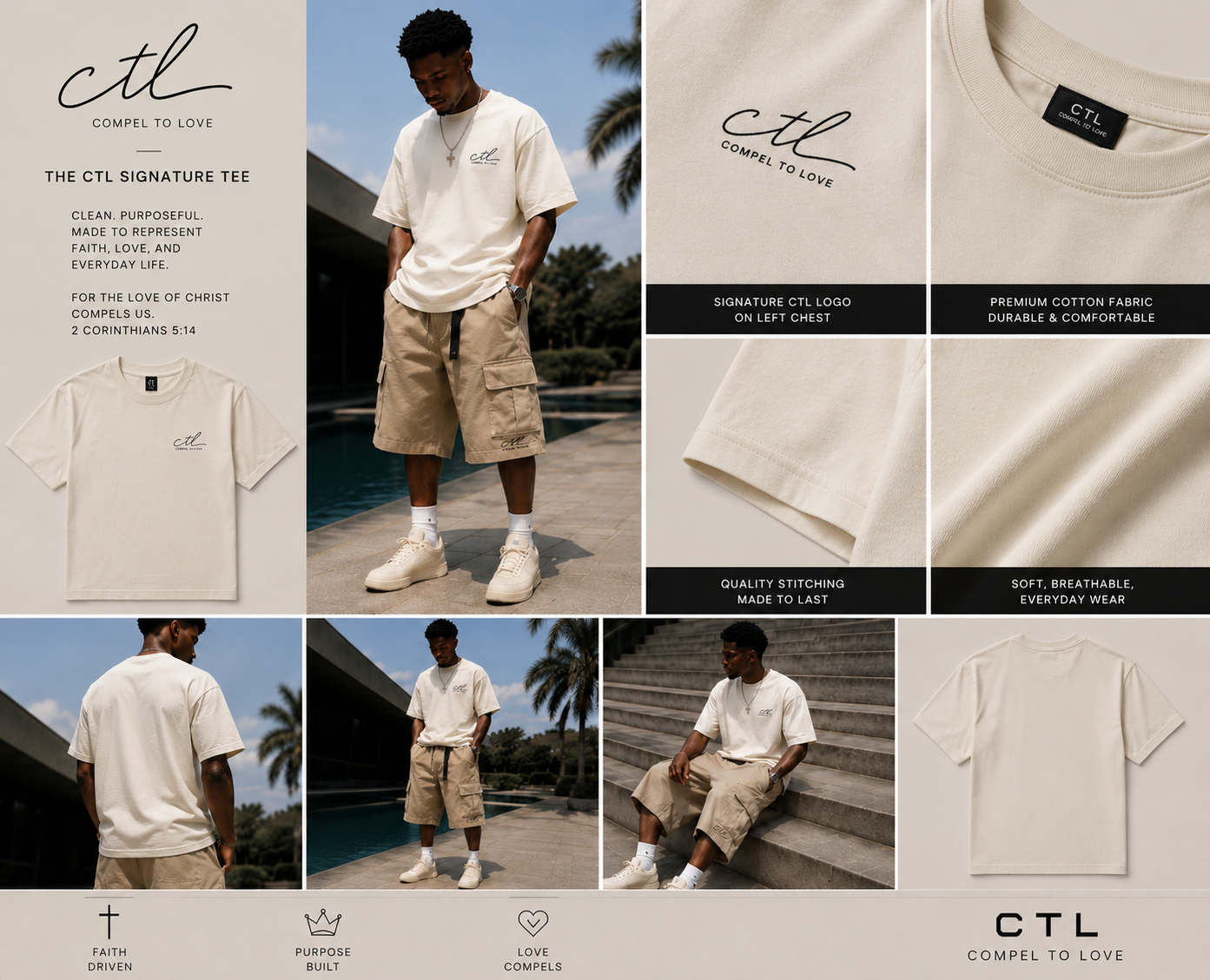 The CTL Signature Tee- Ecru